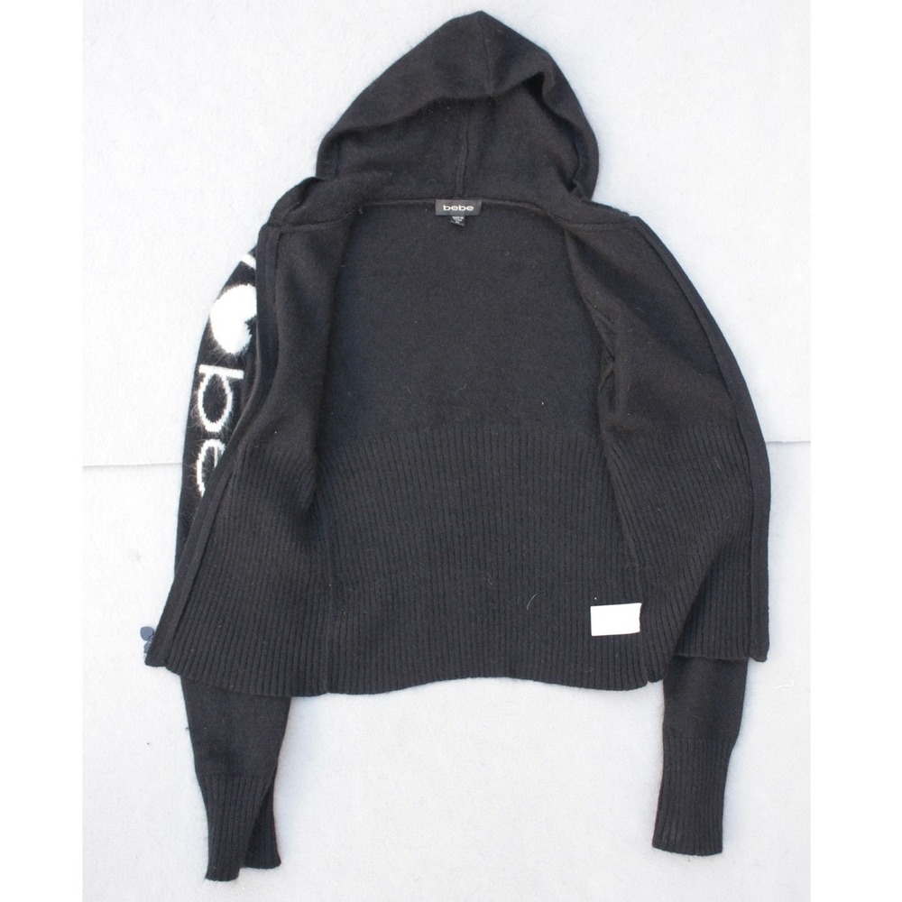 Bebe Y2K Angora Blend Zip Hoodie Sweater I Heart Logo Juniors M - Picture 2 of 12